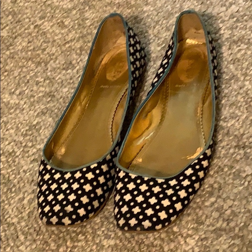 J.Crew white and black ballet flats